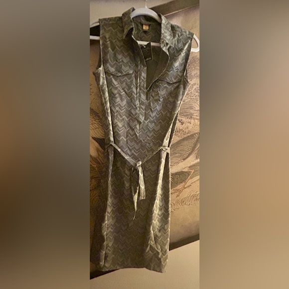 New Eddie Bauer Departure Sleeveless Shirt Dress SZ Medium Tall - Picture 2 of 15